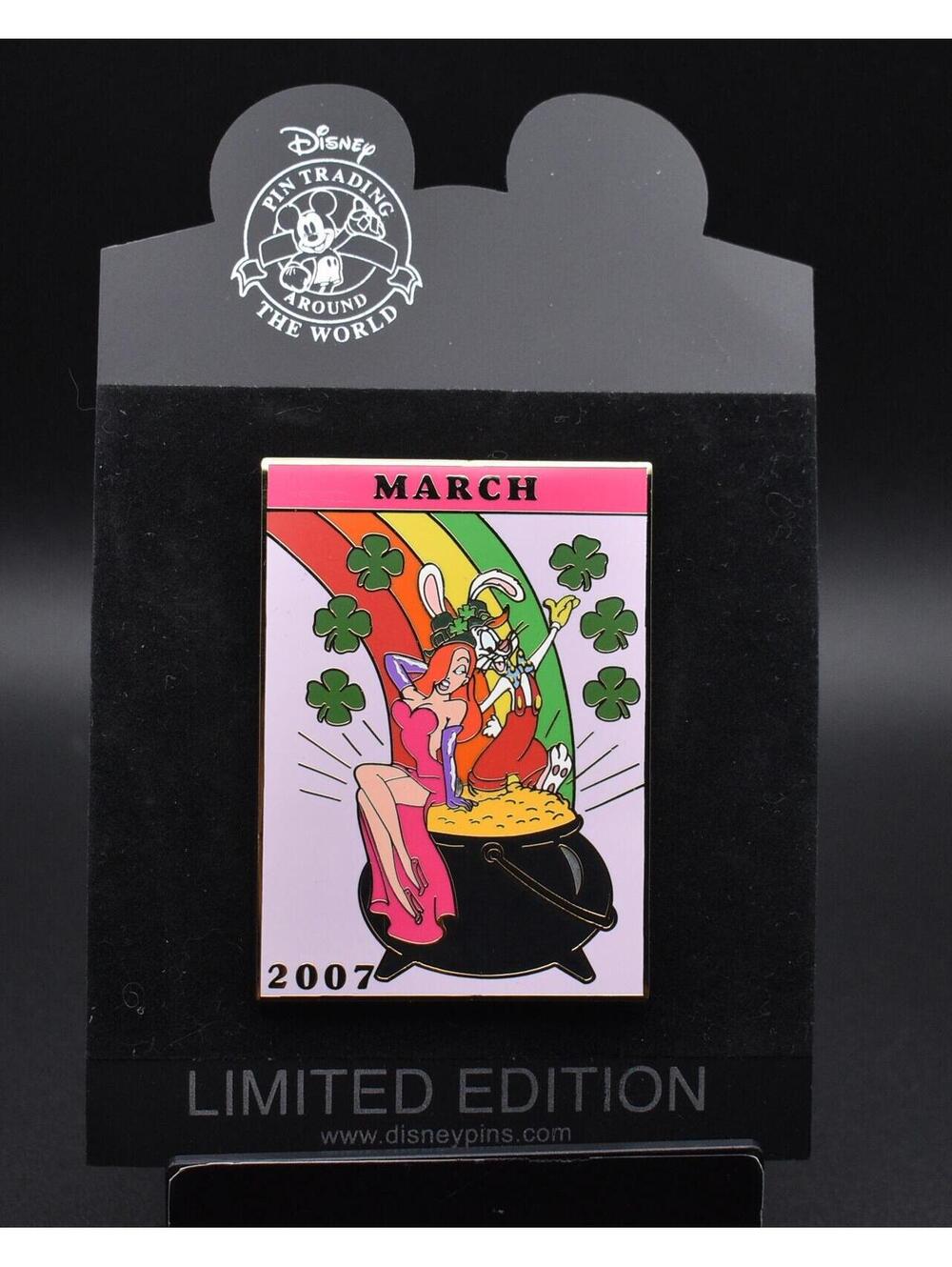 Disney Store Jessica and Roger Rabbit March Pot O Gold 2007 Jumbo LE 500 Pin (C5